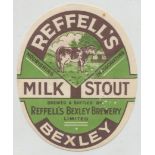 Beer label, Reffell's Bexley Brewery, Kent, Milk Stout, (v.o) (gen gd) (1)