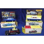 Dinky Toys 281 Pathe News Camera Car, battery operated 157 BMW 2000 Tilux, 160 Mercedes-Benz 250 S.