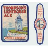 Beer labels, Thompson's, Walmer Brewery, Kent, Lighthouse Ale, (vertical rect.), 84mm high and