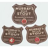 Beer labels, Wm Murray & Co Ltd, Edinburgh, Murray's Milk Stout, 2 different shield labels (gen