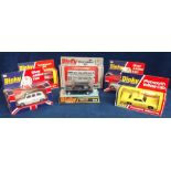 Dinky Toys Public Transport Vehicles, 284 London Taxi, 278 Plymouth Yellow Cab, 289 Routemaster Bus,