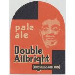 Beer label, Tomson & Wotton Ltd, Ramsgate, Double Allbright, Pale Ale, tombstone, (95mm high) (