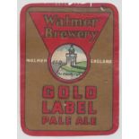 Beer label, Thompson's, Walmer Brewery, Kent, Gold Label Pale Ale, (vertical rect.) 72mm high, (