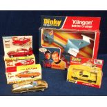 Dinky Toys TV & Film Toys, 352 Ed Straker's Car, 108 Joe 90 Sam's Car, 357 Star Trek Klingon