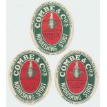 Beer labels, Watney Combe Reid & Co Ltd, Combe & Co's, Nourishing Stout, 2 different from Chantler
