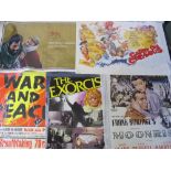 Entertainment, mixed lot of posters, film synopsis etc. including War and Peace window card, No