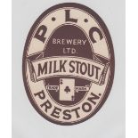 Beer label, Preston Lancashire Clubs, Milk Stout, v.o, (vg) (1)