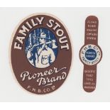 Beer label & stopper, Forest Hill Brewery Co Ltd, Family Stout v.o with stopper label to match (gd/