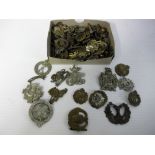 Military Cap Badges, approx 95 all with faults inc. Cheshire, North Stafford, Gloucestershire, The