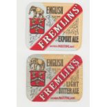 Beer labels, 2 Fremlin's horizontal rectangular labels 76mm high, for Light Bitter Ale (Fremlin