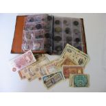 Coins & Banknotes, a coin album containing 80+ Worldwide coins, mostly 19th century, sold with a