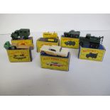 Matchbox Lesney 1-75 Series, 75 Ford Thunderbird, 8 Caterpillar Tractor, 64 Scammel Breakdown Truck,