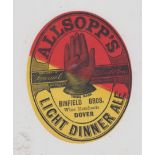 Beer label, Allsopp's, Light Dinner Ale, for Binfield Bros, Dover, v.o, (vg) (1)