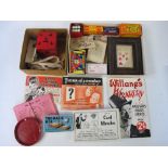 Toys, a collection of vintage magic tricks, jokes & puzzles, mostly in original packets with