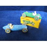 A Dinky Toys 233 Cooper-Bristol Racing Car, dark green body, light green hubs, RN6, in original box,