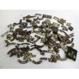 Military Shoulder Titles, approx 100 inc. Royal Marines, Royal Army Medical Corp, Royal Horse