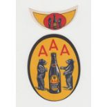 Beer label & neck stop, Archd. Arrol & Sons, Alloa, AAA Light Beer with bear each side of bottle,