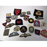 Military Cloth Badges & titles, approx 80 inc. Royal Air Force Gunner, US Army Glider Paratrooper,