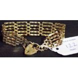9ct gold gate link bracelet, weight 21.6g approx.