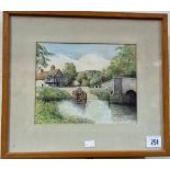 CECIL WARE Five small landscape watercolours.