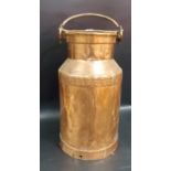 Vintage Dutch copper milk churn, height 21.5'