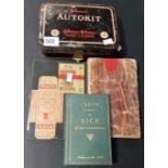 Vintage Johnson's Autokit with contents together with a 19th Century Ordnance Survey map of Kent