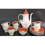 Suzie Cooper part coffee set for five.