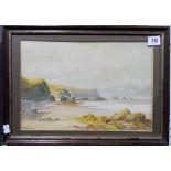 CLAUDE MONTAGUE HART (1870 - 1952) 'The Roseland Coast' Watercolour Signed 8.5' x 13.5'