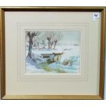 ALFRED JOHN BILLINGHURST (1880-1963) Snowy Landscape. Watercolour, signed and dated 17. 8.5' x 11'.