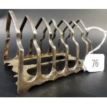 Edwardian silver 6-section toast rack, maker JD&S, Sheffield 1906, retailed by Depree, Raeburn &