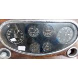 Vintage S. Smith & Sons (M.A.) Ltd for Rolls Royce dashboard, with six dials for speed, water,