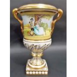 Modern Coalport porcelain urn vase 'THE GAINSBOROUGH VASE' Edition No. 42/100, height 9.25' (lacks