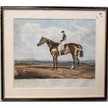 19th Century hand coloured stipple engraving 'Mundig. Derby Stakes at Epsom 1835' Painted by Chas