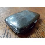 Edwardian silver cigarette case of plain form, Birmingham 1907, weight 1oz approx