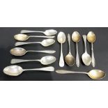 Two sets of six silver teaspoons, weight 4.75oz approx.