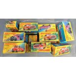 Six x Matchbox Superfast No. 29 racing minis within boxes; together with 6 x Matchbox Superfast