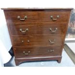 Mahogany chest of four long graduated drawers, width 33'.