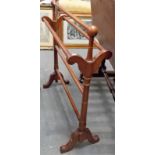 Victorian walnut towel rail.