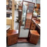 Good Art Deco coromandel wood veneered mirror backed chest, the tall rectangular mirror flanked by 2