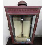 Early 20th Century style copper 3 glass wall lantern, gas converted to electricity, by Sugg Gas