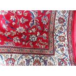 Red ground Kashmir Shabas medallion rug, 46' x 70'.