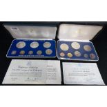 1974 coinage of Barbados struck by the Franklin Mint, with certificate; together with a 1975 coinage