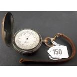 Copper cased compensated aneroid pocket barometer by Stanley London, the interior case with original