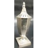 George V silver octagonal section pedestal sugar caster, height 7.25', Birmingham 1935, weight 4.