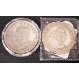 2 silver South African 5 shillings, 1948 & 1963
