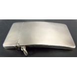 Edwardian silver card case of plain form, Birmingham 1910, weight 1.25oz approx.