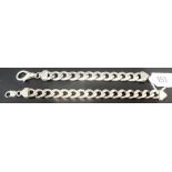Modern silver curb link bracelet, weight 1.5oz approx. together with one other total weight 3oz