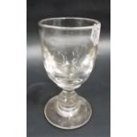 Early 19th Century glass rummer with inverted balustre stem, height 5.5'.