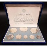 Coinage of Belize collectors silver proof coin set of 8 coins, in original box