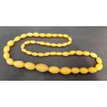 Amber style strong of oval graduated beads